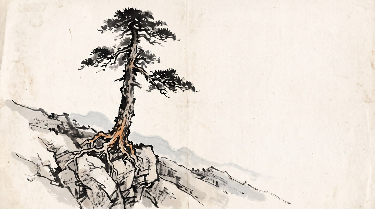 Jia Wood Day Master — ink-wash illustration