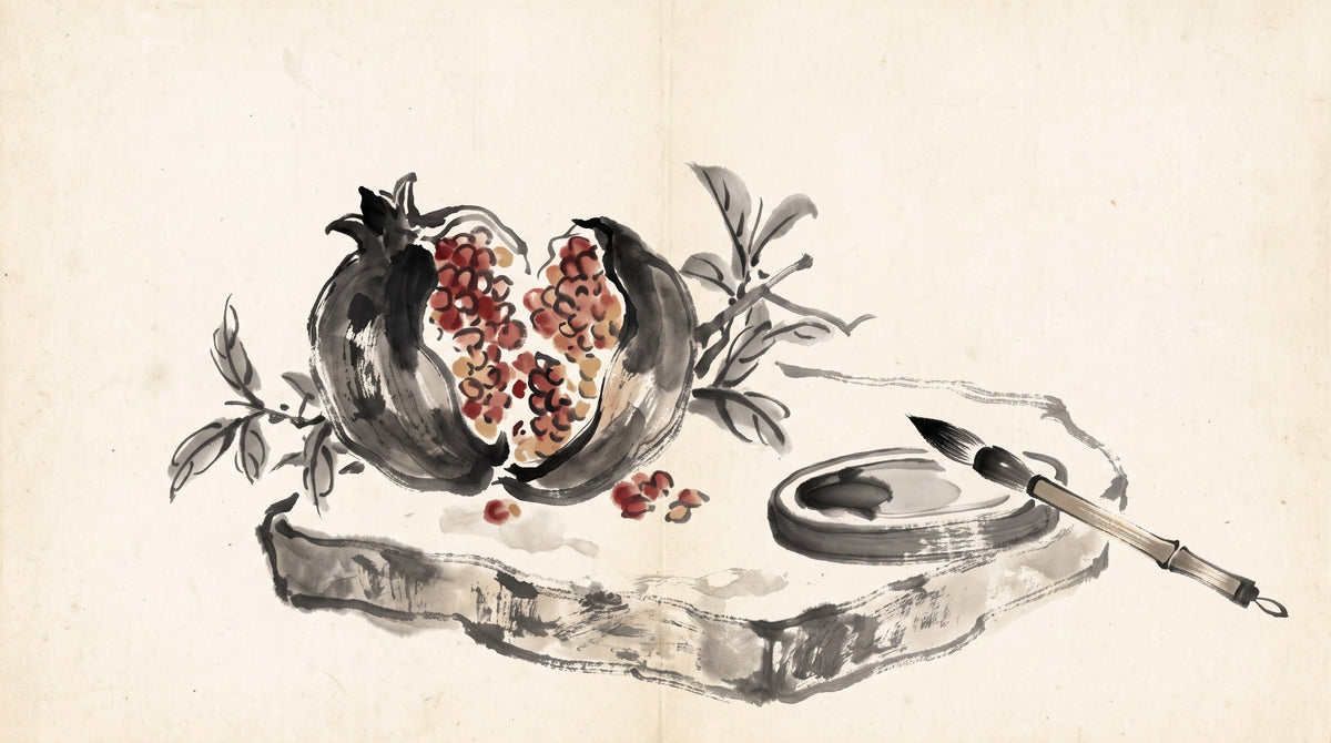 Hidden stems and weights — ink-wash illustration