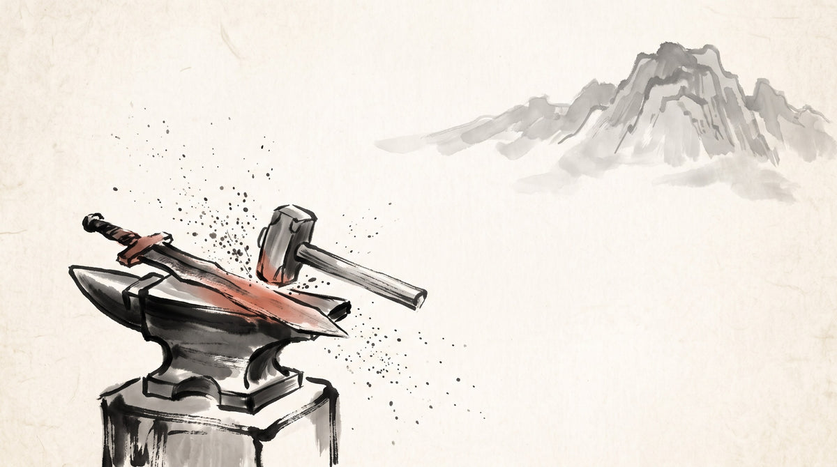 Geng Metal Day Master — ink-wash illustration