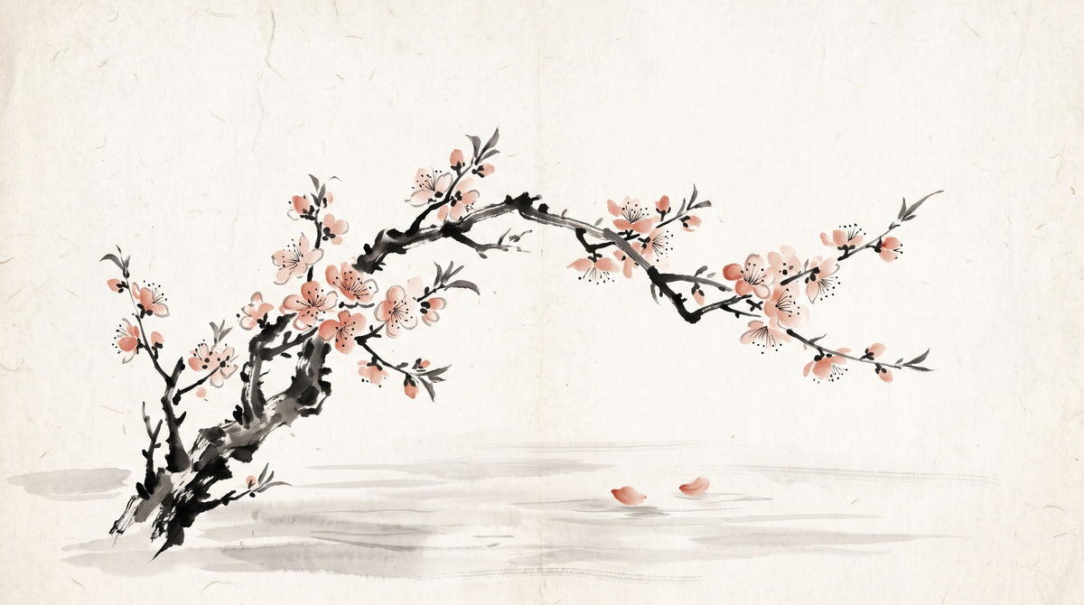 Tao Hua Peach Blossom — ink-wash illustration