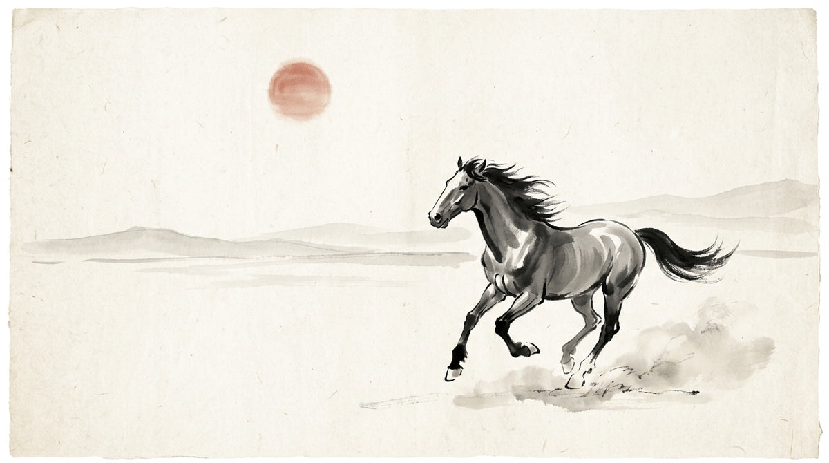Traditional ink wash illustration for the wu earthly branch